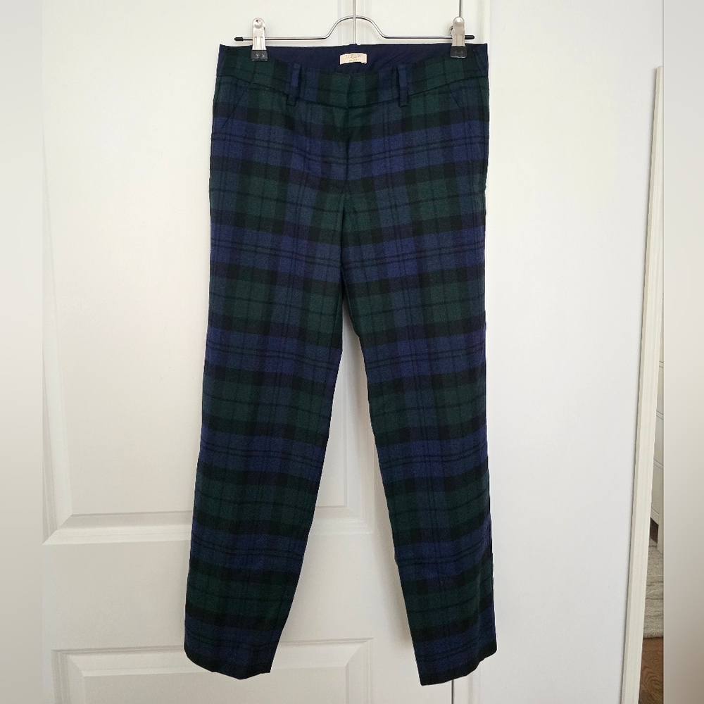 JCrew Wool Plaid Ankle Pant - Picture 2 of 8